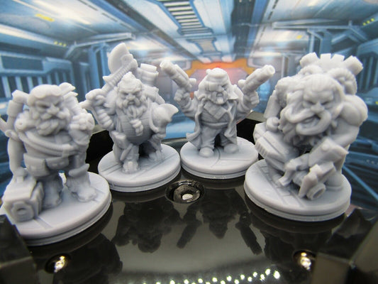 Dwarven Space Mercenaries Mercs Mini Miniature Scenery Terrain 3D Printed Model