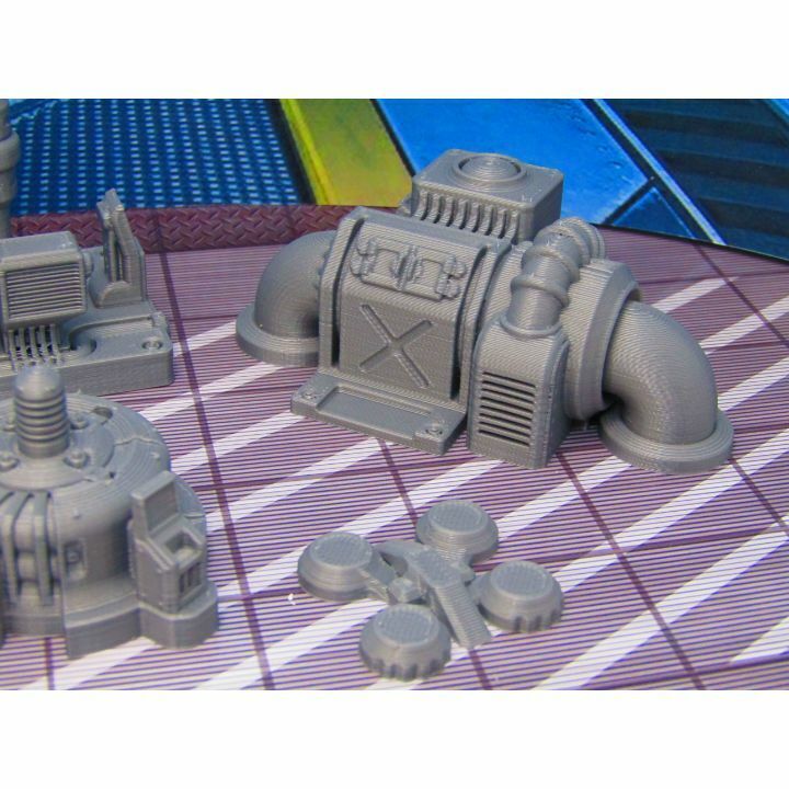6 pc Spaceship Engine Room Mechanical