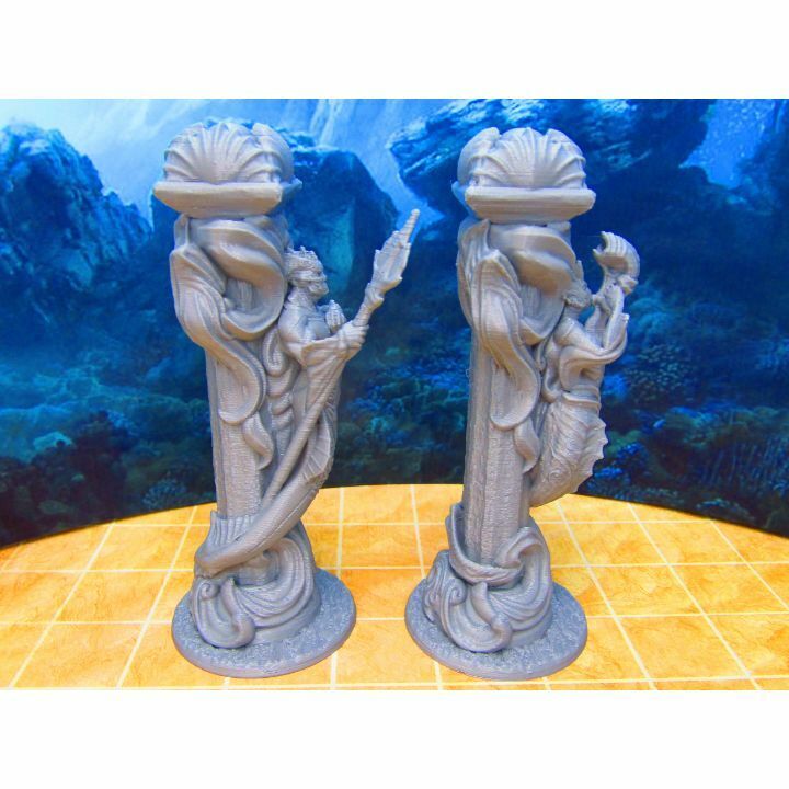Merfolk Underwater City Decorative Pillar Columns Scenery Scatter Terrain Props
