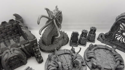 26 Piece Den of Alien Evil Mindflayer Encounter Scatter Terrain Set Scenery D&D