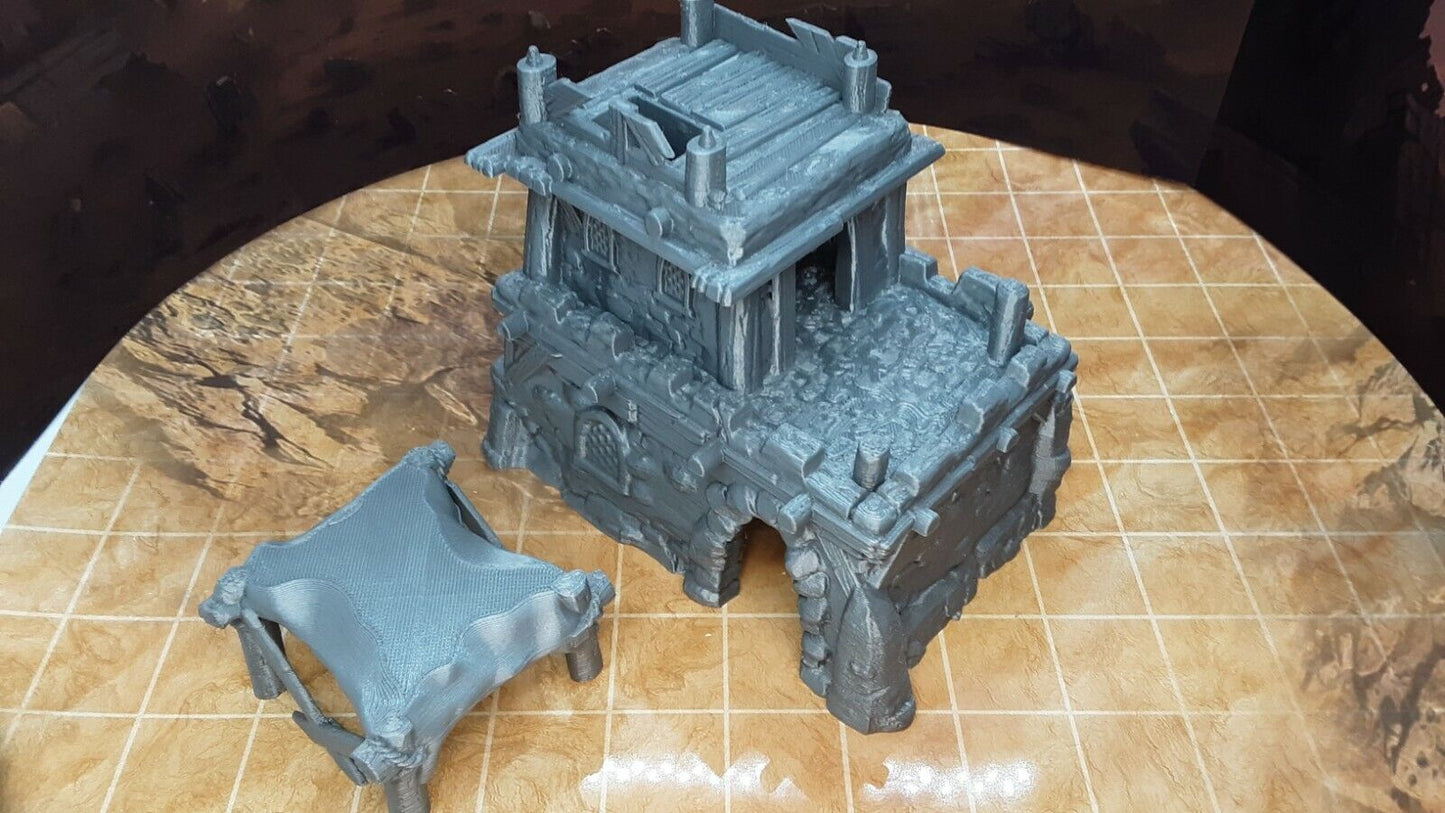 4 Piece 3 Floor Modular Desert Lookout Watchtower Scatter Terrain Scenery