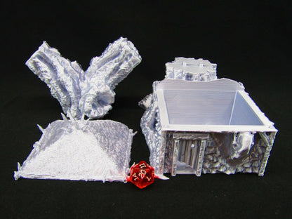 Tree Hut House Scatter Terrain Scenery 3D Printed Mini Miniature Model 28/32mm