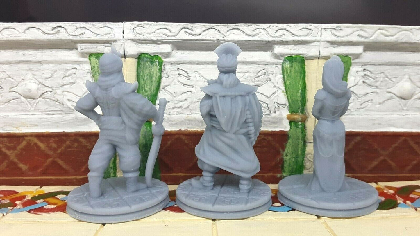 Arabian King, Prince, & Princess Mini Miniature Figure 28-32MM Resin 3D Printed