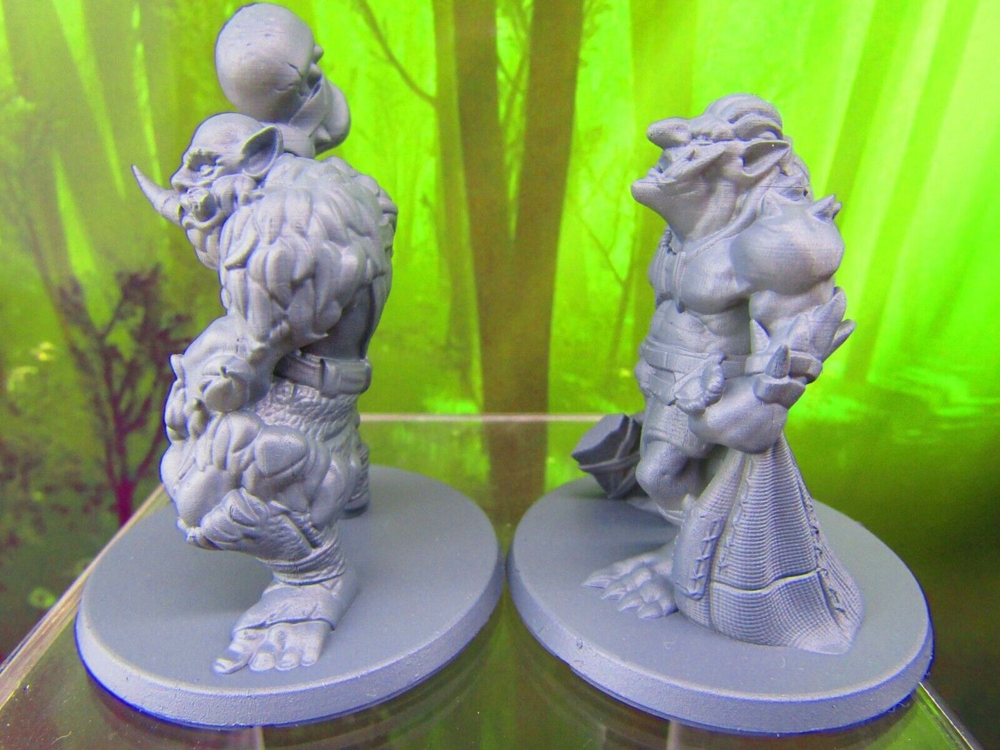 Large Female / Male Troll Pair Mini Miniatures 3D Printed Resin Model Figure