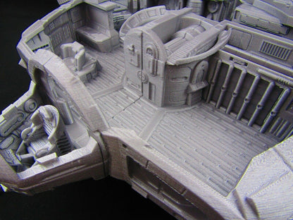 40pc Large Modular Bounty Hunter Space Ship Model w/ Bounty Hunter Crew SciFi