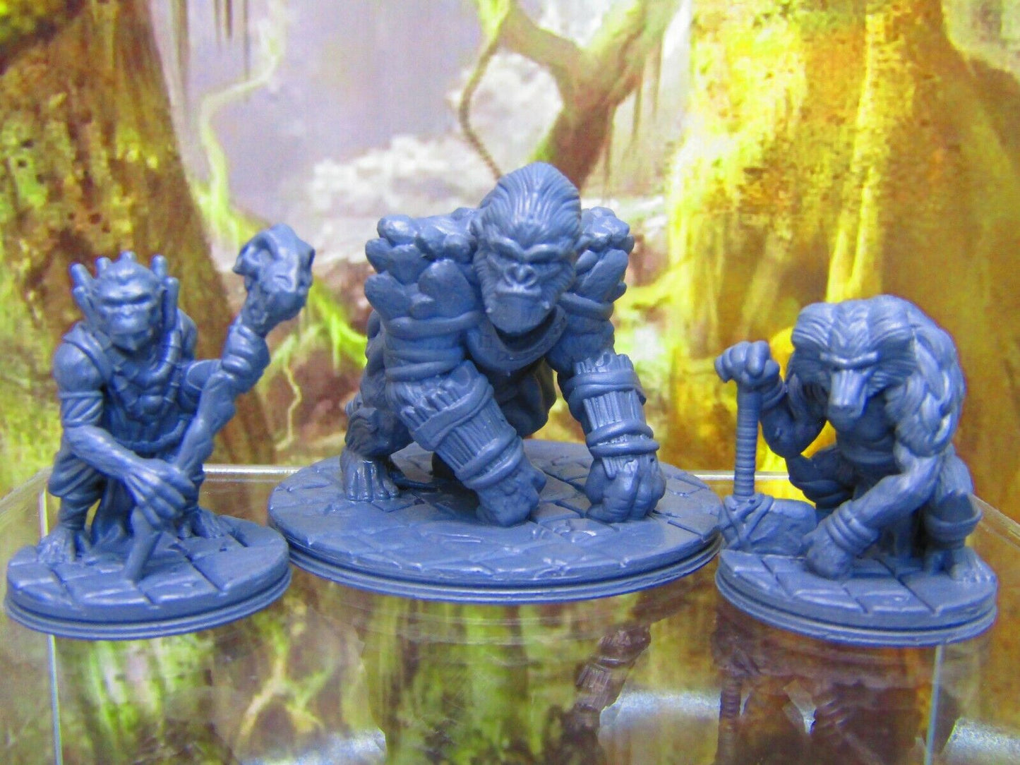 3pc Primate War Tribe Party Mini Miniature Figure 3D Printed Model 28/32mm Scale