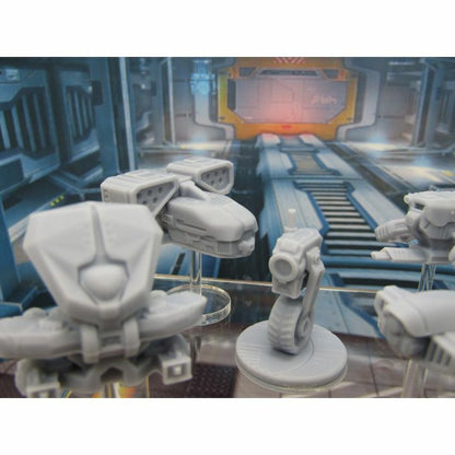 5 Piece Drone Bot Droid Robot Lot Mini Miniature 3D Printed Figure Model