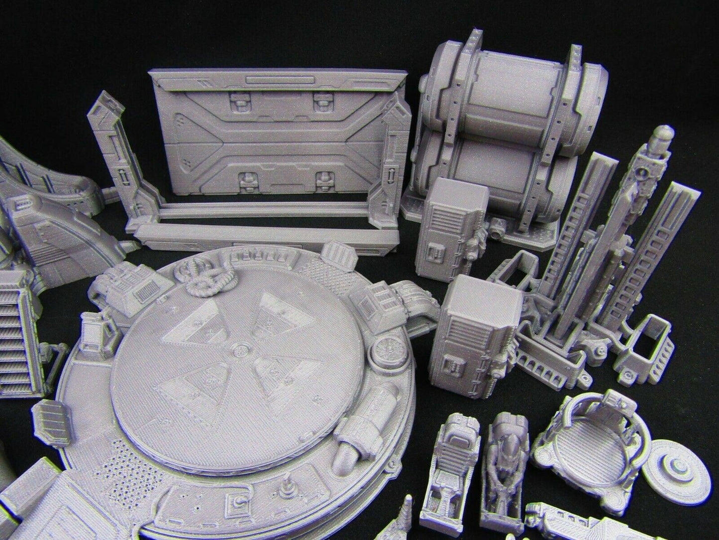 42pc Large Space Ship Hangar Set w/ Minis Scenery Scatter Terrain 3D Printed