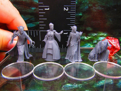 4pc Vampires Mini Miniatures 3D Printed Model Figure 28/32mm Scale RPG Fantasy