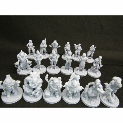 Sci Fi Mini Set 2 - 18 pc Humans, Dwarves, & Humanoids Miniatures Set 3D Printed