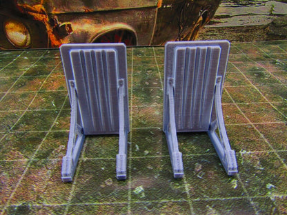 2pc Metal Barrier / Shield Tall Scatter Terrain Scenery Wasteland Apocalypse