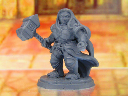 Maylan the Proud Female Dwarven Warrior Queen Dwarf Mini Miniature 3D Print DnD