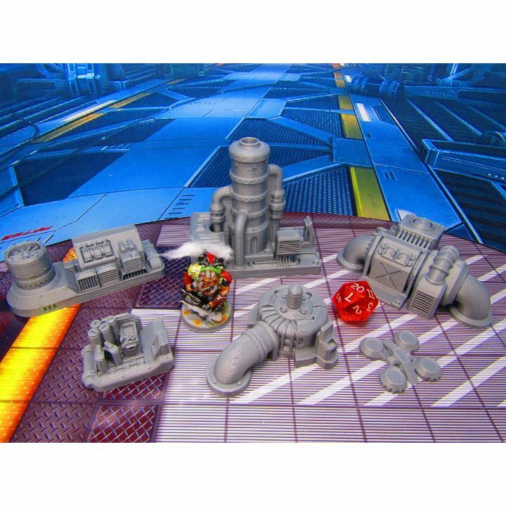 6 pc Spaceship Engine Room Mechanical