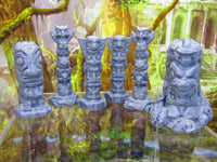 
              6pc Totem Pole and Tribal Statues Scatter Terrain Scenery 3D Printed Model
            