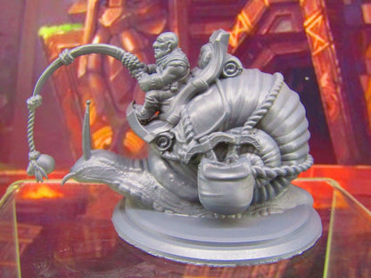Snail Mount With Deep Gnome Rider Mini Miniature Figure 3D Printed Model 28/32mm