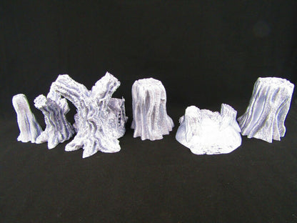 Dark Forest Woods w/ Burrow and House Scatter Terrain Scenery 3D Printed Mini