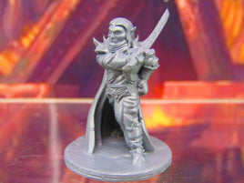 Dark Elf Male Caped Warrior Mini Miniature Figure 3D Printed Model 28/32mm Scale