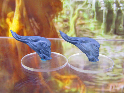 Pair of Flaming Skulls Mini Miniatures 3D Printed Resin Model Figure 28/32mm