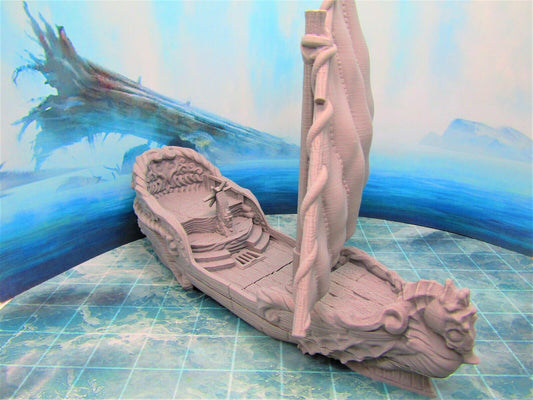 Maiden's Gambit Pirate Ship Sail Boat Scatter Terrain Scenery 3D Printed Model