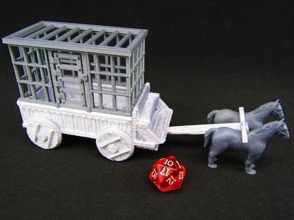 Slave Wagon w/ Cell  Scatter Terrain Scenery 3D Printed Mini Miniature Model
