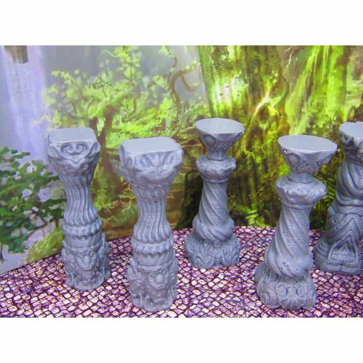 8pc Decorative Palace Pillar Support Columns Scenery Scatter Terrain Props