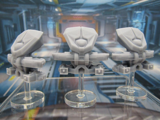 Lot of 3 Attack Drones w/ Flight Stands Mini Miniature 3D Printed Figure Model