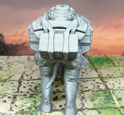 2 Piece Travelling Merchant w/ Pack Elephant Mini Miniature Figure 28-32mm D&D