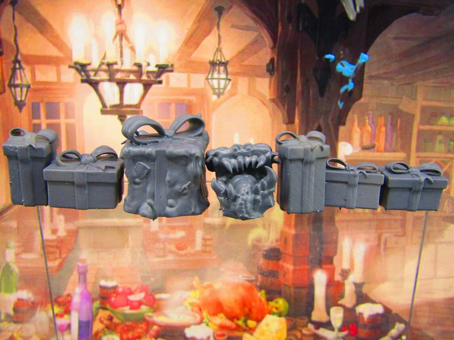 7pc Christmas Present Booby Trap Set Scatter Terrain Scenery Tabletop Gaming