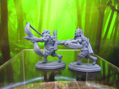 Pair of Goblin Archer Bowmen Monsters Mini Miniature 3D Printed Model 28/32mm