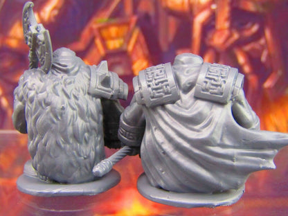 Dwarven Guard Pair Mini Miniature Figure 3D Printed Model 28/32mm Scale RPG