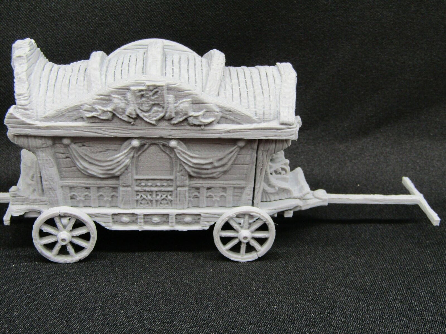 3 World Traveler Wagons Caravan and Horses Miniature Mini 3D Printed Model