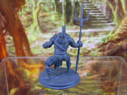 Deepfin Marloch Tribe Warrior w/ Trident Mini Miniature Figure 3D Printed Model