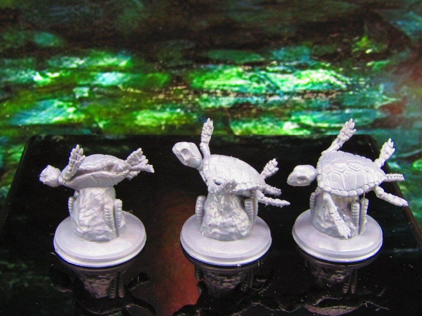 3pc Undead Underwater Skeleton Sea Turtle Set Mini Miniature Model Character