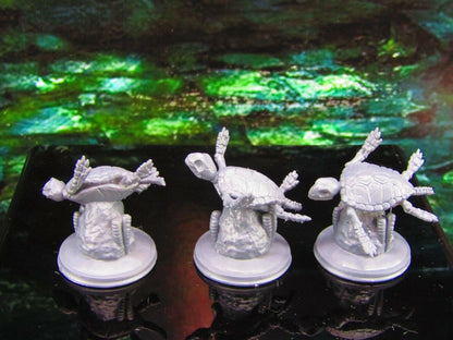 3pc Undead Underwater Skeleton Sea Turtle Set Mini Miniature Model Character