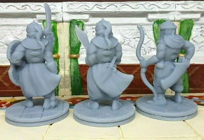 3x Palace Soldiers Guards Fighters Mini Miniature Figure 28-32MM Resin Printed
