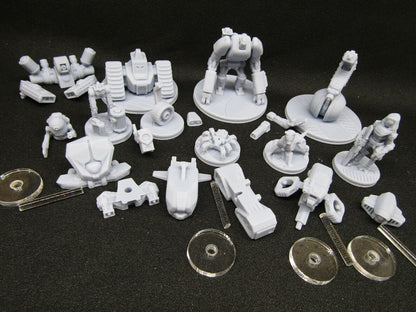12 pc Sci Fi Mini Set 1 Droids & Robots Miniature Scatter Terrain Scenery