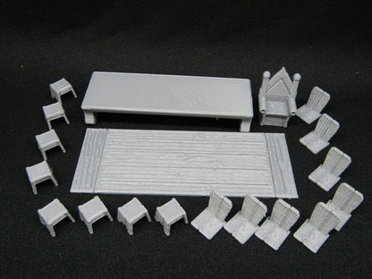 10 Piece King's Banquet Table 28mm Model Dungeons & Dragons Scatter Terrain