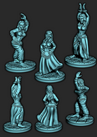 
              Set of 3 Egyptian Belly Dancers Mini Miniature Figure 28-32MM Resin Printed
            