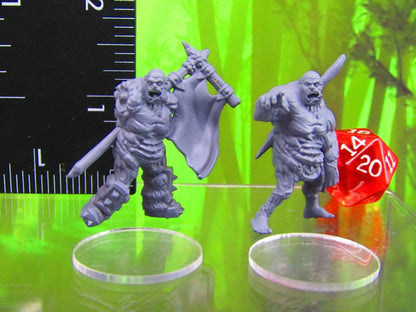 Undead Zombie Orc Pair Mini Miniatures 3D Printed Model 28/32mm Scale RPG