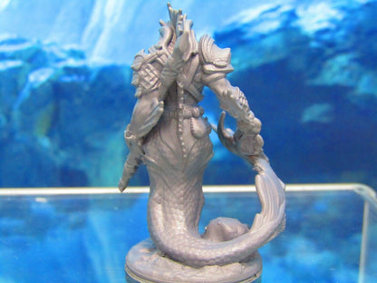 Merrow Merman Monster Creature w/ Spear Mini Miniature Figure 3D Printed Model