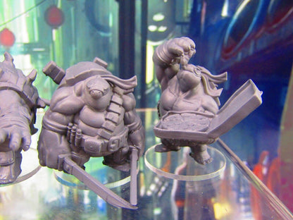 4pc Tortle Ninja Team Turtle Man Race Mini Miniature Figure 3D Printed Model