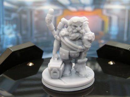 Dwarven Spaceship Mechanic Mini Miniature Scatter Terrain Scenery 3D Printed