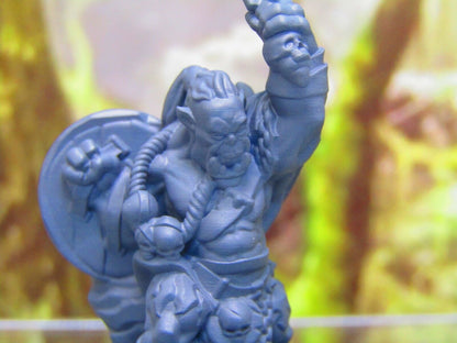 Orc Fighter Warrior Soldier w/Club/Shield Mini Miniature Figure 3D Printed Model