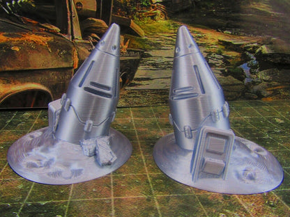 2pc Junked / Abandoned Nuclear Missiles Nukes Scatter Terrain Scenery Wasteland