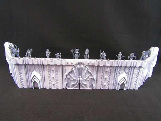 Large Fortress Walls and Dark Elf Army Set Scatter Terrain Scenery 3D Print
