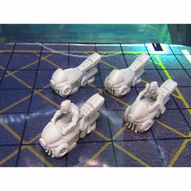 4x Hover Bikes Vehicles With & W/O Rider Terrain Scenery