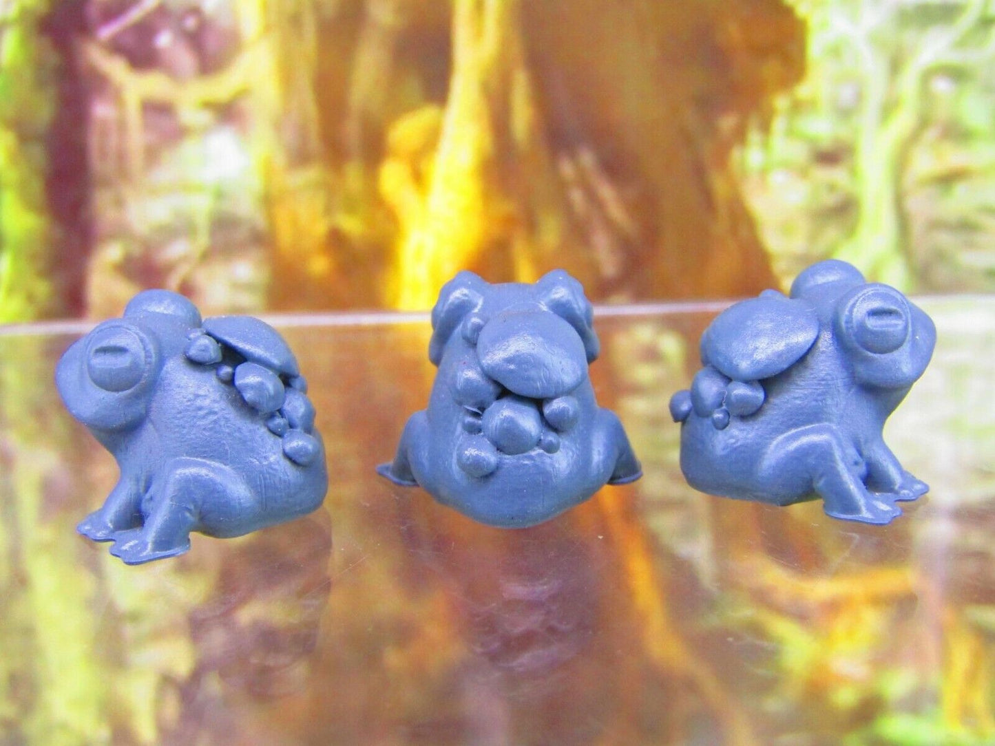 3pc Frogs Toads Pets Companions Familiars Mini Miniature Figure 3D Printed Model