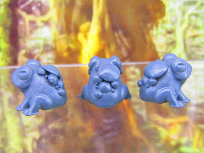 3pc Frogs Toads Pets Companions Familiars Mini Miniature Figure 3D Printed Model