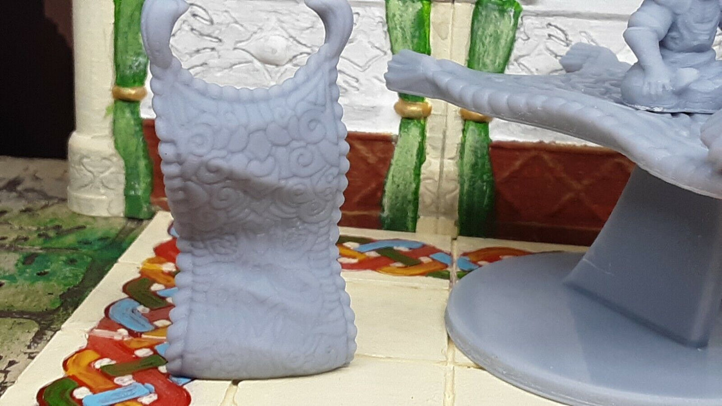 4 Piece Flying Carpet & Prince Set Mini Miniature Figure D&D 3D Printed Resin