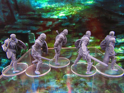 5pc Undead Zombie Soldiers Fighters Warriors Mini Miniatures 3D Printed Model